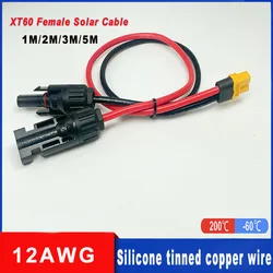 12awg/3.4mm ² Automotive Solar Panel Extension Cable XT60 to Solar Connector No.12 Soft Silicon Tin Plated Copper Charging Cable