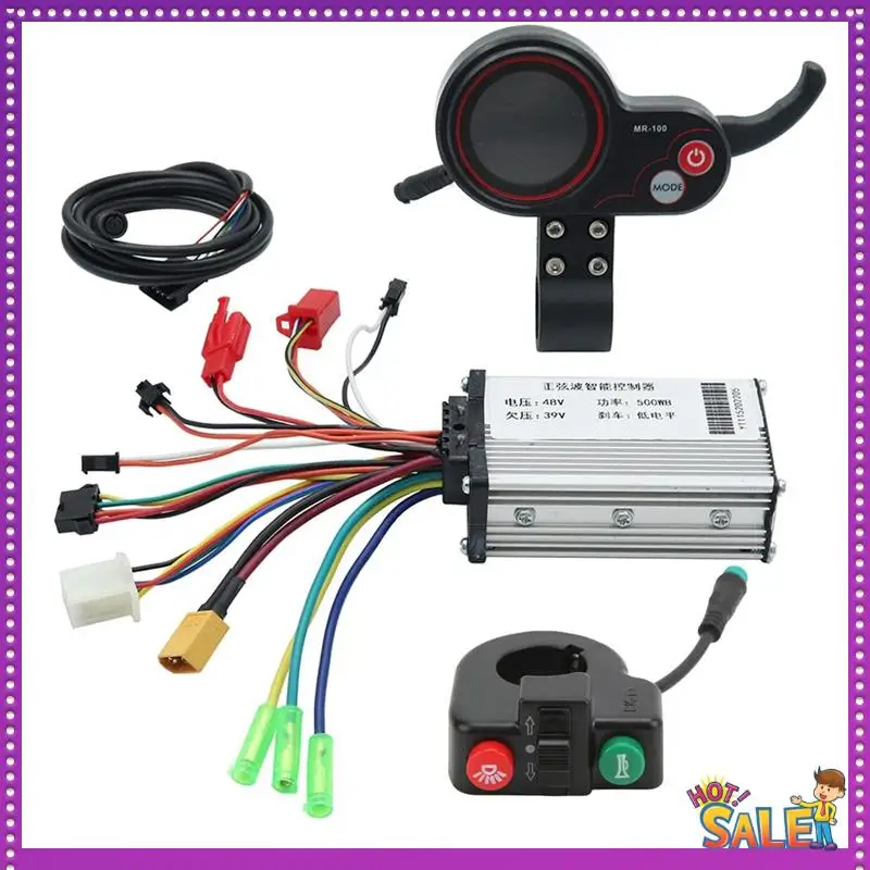 

AA87 48V 500W Controller MR-100 LCD Display Meter Dashboard+Switch Button For KUGOO M4 Electric Scooter Replacement