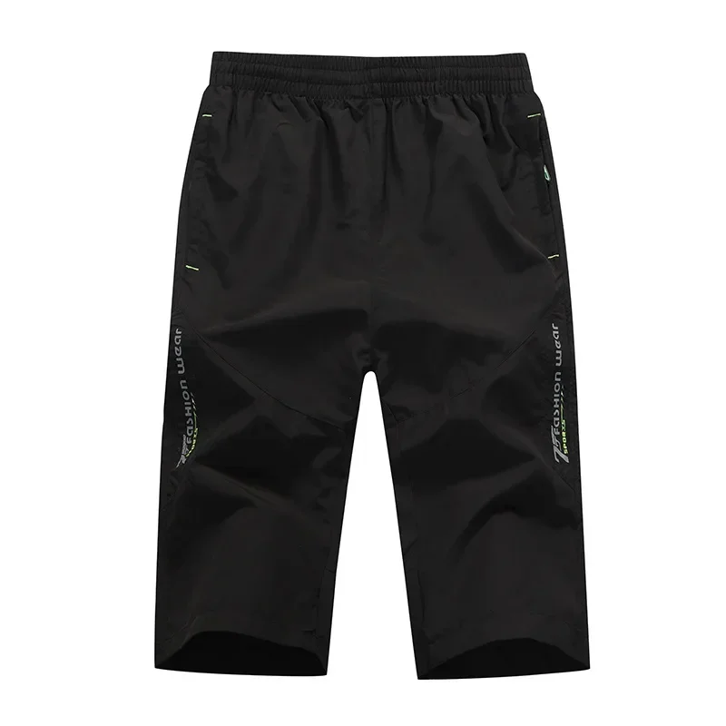 Lange Korte Broek Mannen Board Snelle Droge Rits Zakken Elastaan Bermuda Mannelijke Dunne Lichtgewicht Stretch Capri Elastische Heren Shorts Zomer