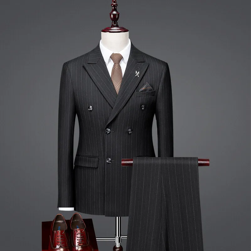 الرجال الراقية ثلاث قطع دعوى مجموعة الكورية نمط سليم المناسب الأعمال سترة غير رسمية العريس المألوف حفل زفاف ارتداء #3