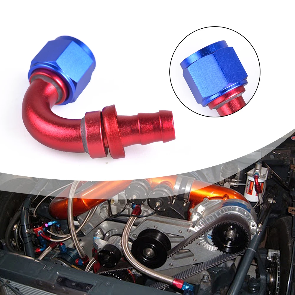 

Universal Red/Black AN8 Car Parts 0/45/90/120/180 Degree Oil Fuel Swivel Hose,Anodized Aluminum Straight Elbow Hose End Fitting