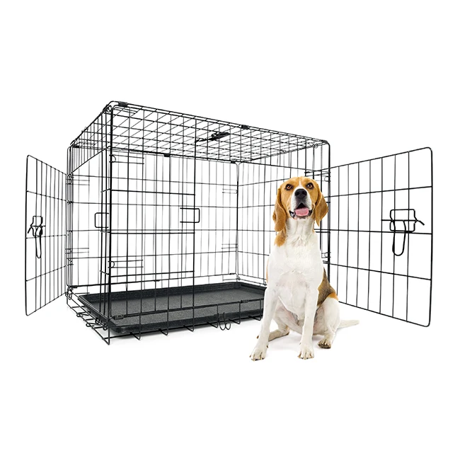 

Foldable strong stainless steel metal kennel large dog cage dog box