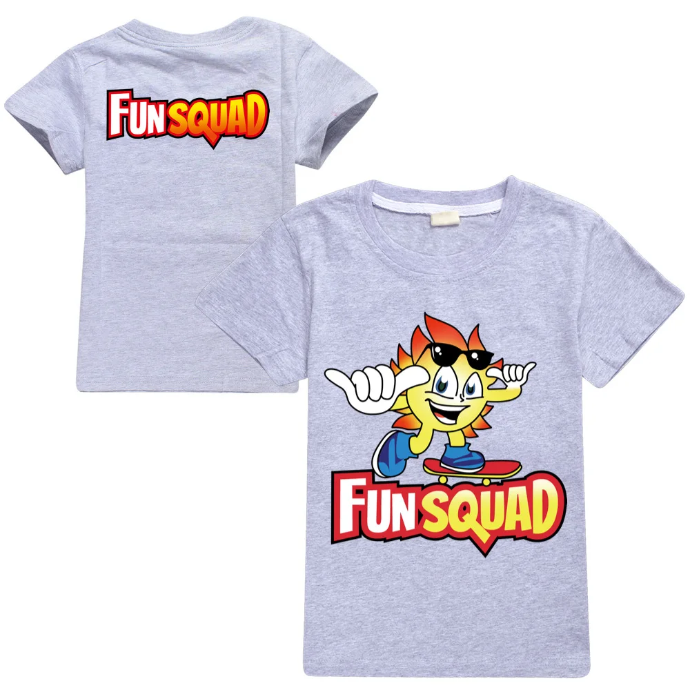 Camisetas Kawaii Fun Squad Gaming para niños, camisetas de algodón con estampado de dibujos animados, camiseta de manga corta para niñas, Tops informales que combinan con todo