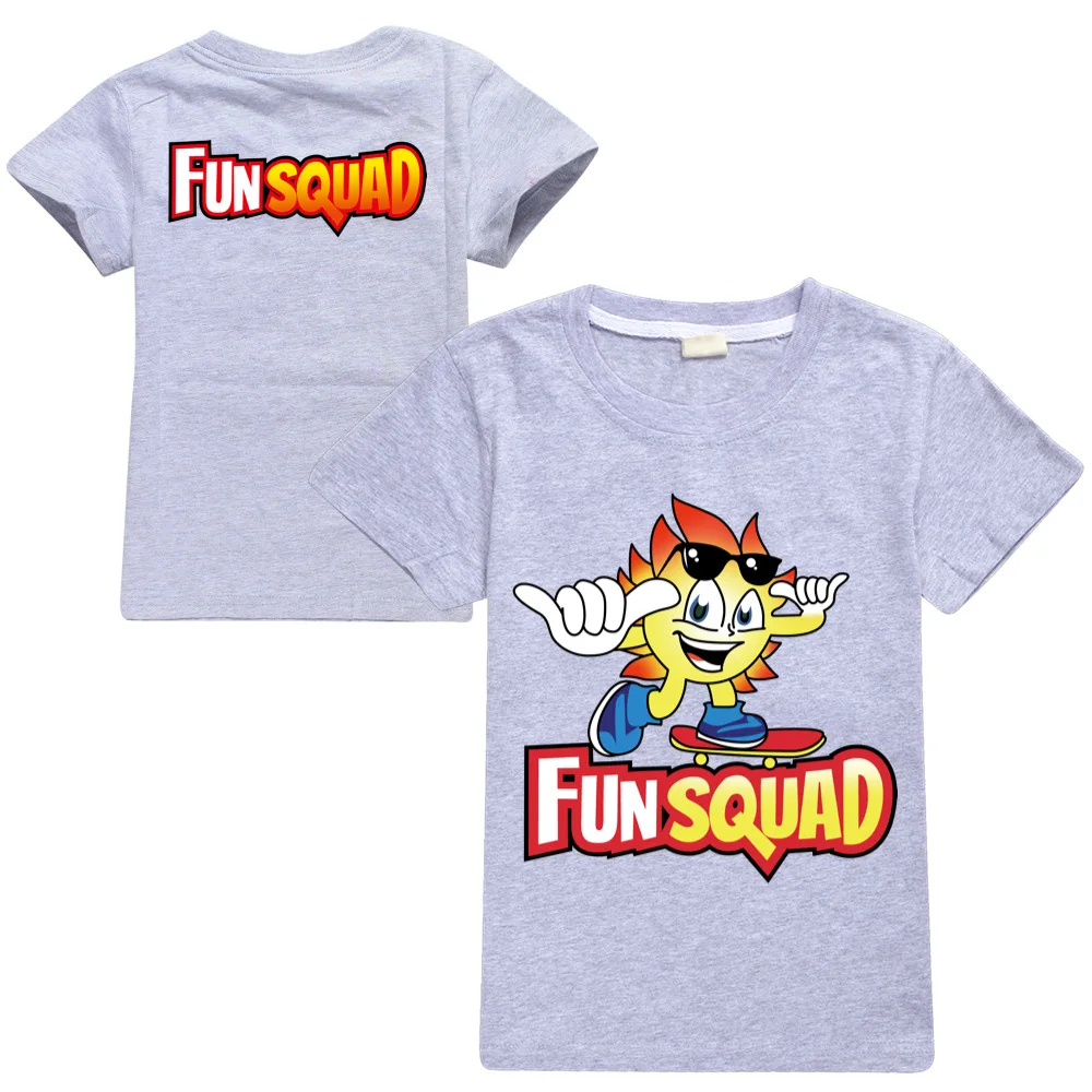 Nowe chłopięce Kawaii zabawa Squad Gaming bawełna z nadrukiem koszulki z krótkim rękawem T-shirt z krótkim rękawem dla dziewczynek lato Casual wszystkie mecze topy