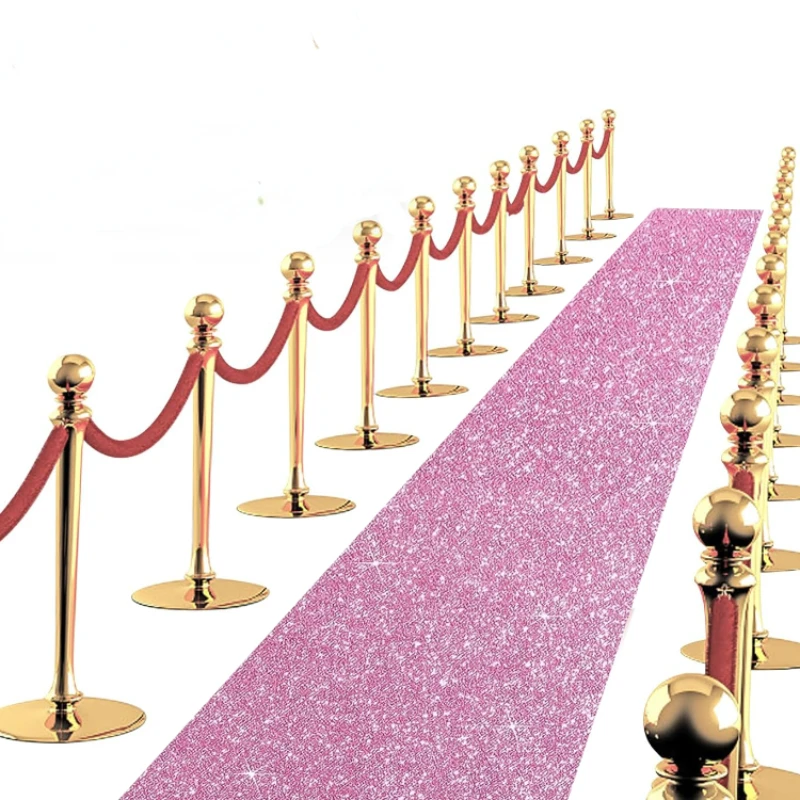 1 Sparkling Pink Large Carpet - Non Slip, Washable, Perfect for Wedding Aisles, Parties, Holiday Decorations, and Home Decor