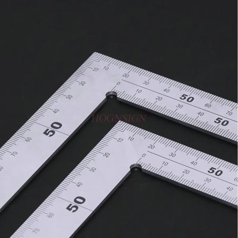 1pcs Metric steel ruler, steel ruler with horizontal aluminum alloy ruler, woodworking ruler, right angle ruler