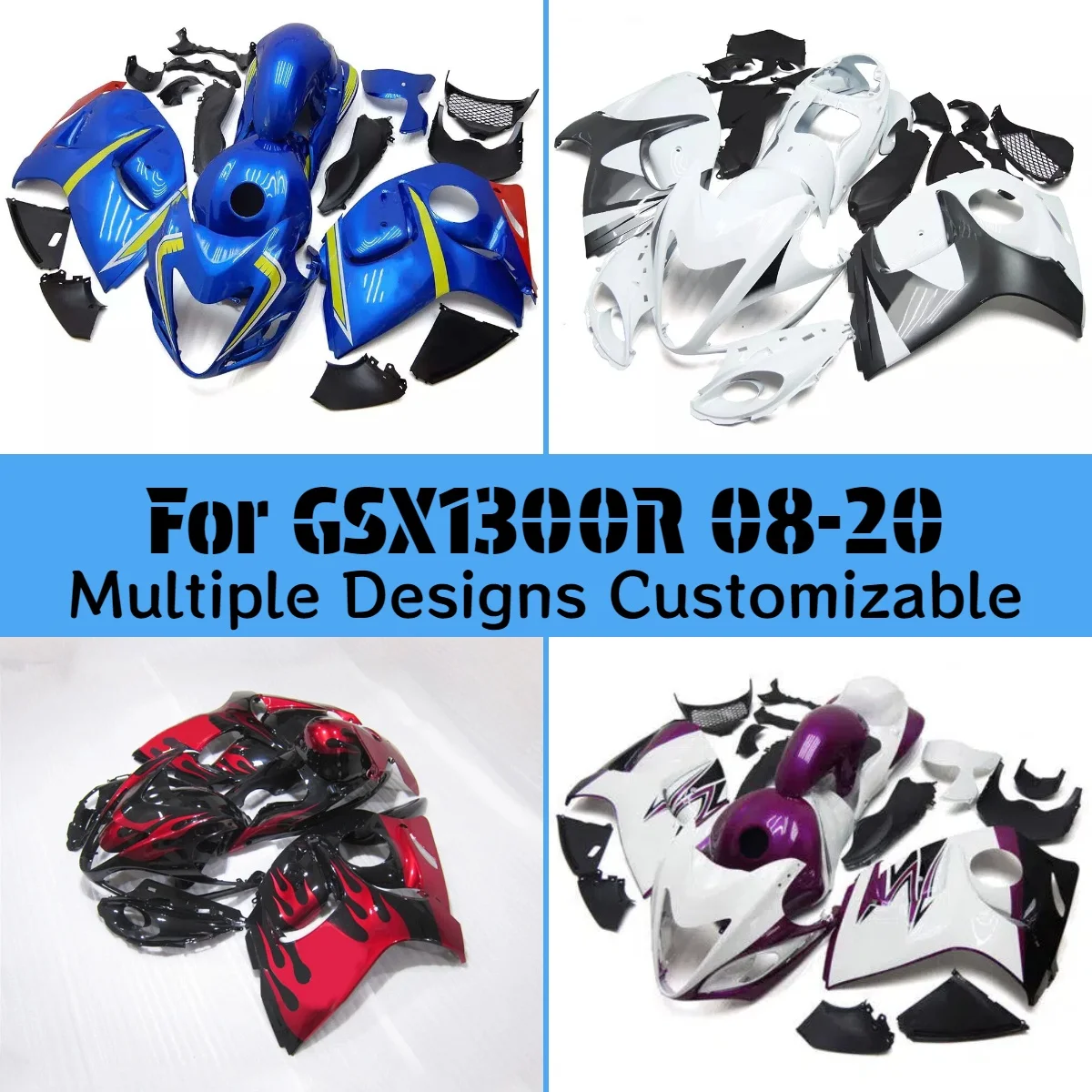 

Full Fairing Set GSX 1300R 2008-2020 Motorcycle Painted ABS Fairings Bodywork Cowl Kit for GSX1300R 08-20