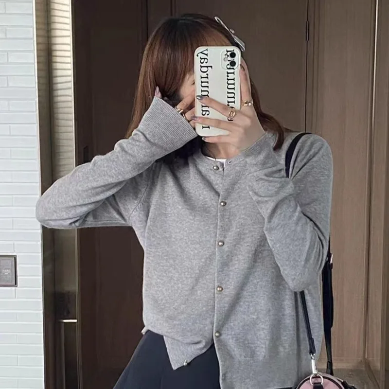 

Однобортный повседневный топ с застежкой, женский кардиган, трикотаж, женский свитер, осенняя одежда с длинными рукавами, куртка Sueters De Mujer
