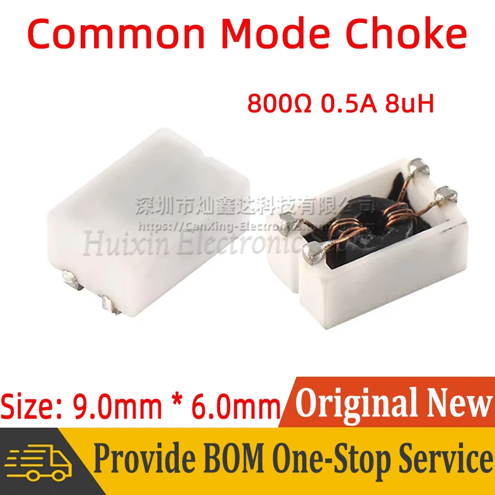 

5pcs SMT SMD Common Mode Choke Coil Power Inductor Inductance 8uH 0.5A Large High Impedance 800Ω 800ohm Magnetic Ring Filter