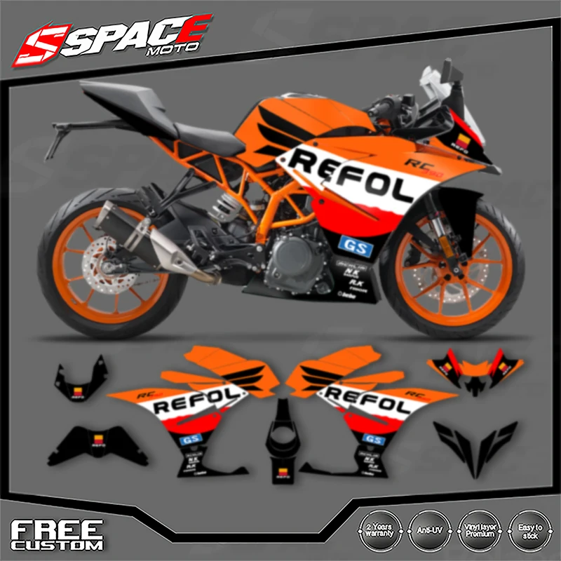 

SPACE Custom Motorcycle Graphics For KTM 2017 2018 2019 2020 RC250 17-20 RC250 390 Decal Stickers Kits 006