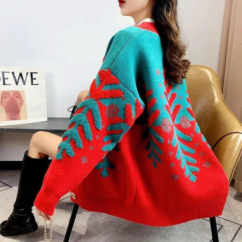 2023 Autumn/Winter New Sweater Coat Large Women\'s Korean Loose Fashion Versatile Knitted Cardigan Top Trend