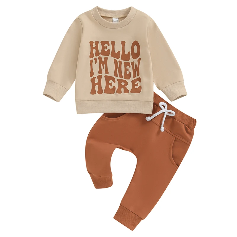 

Toddler Girl Boy Letter Pants Set Long Sleeve Sweatshirts and Sweatpants Suit 2Pcs Fall Outfits Winter Clothes Sets