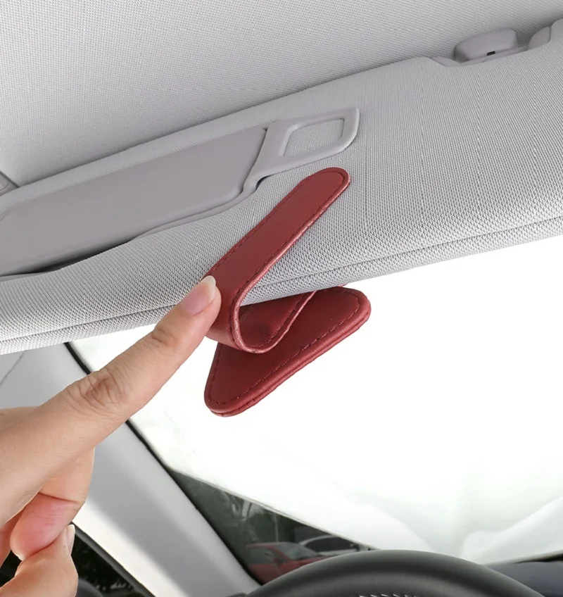 العالمي الشمس قناع كليب حامل النظارات الشمسية حامل نظارات السيارة مايكروسوفت الجلود النظارات شماعات تذكرة كليب نظارات جبل