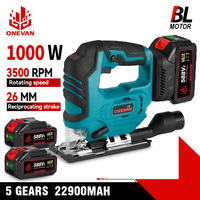 ONEVAN 26mm 3500RPM Brushless Electric Jig Saw 1000W Multi-Function 3 Variable Speed Woodworking Tool For Makita 18V Battery pin