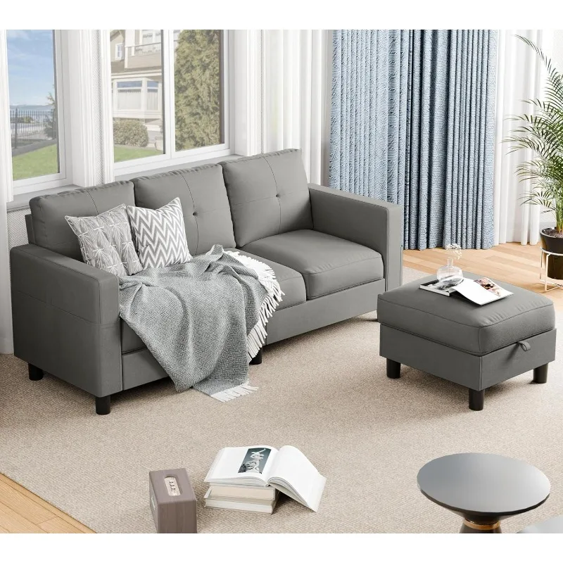 

Light Grey Sectional Sofas Couches for Living Room L Shaped Couch with Storage Sofa