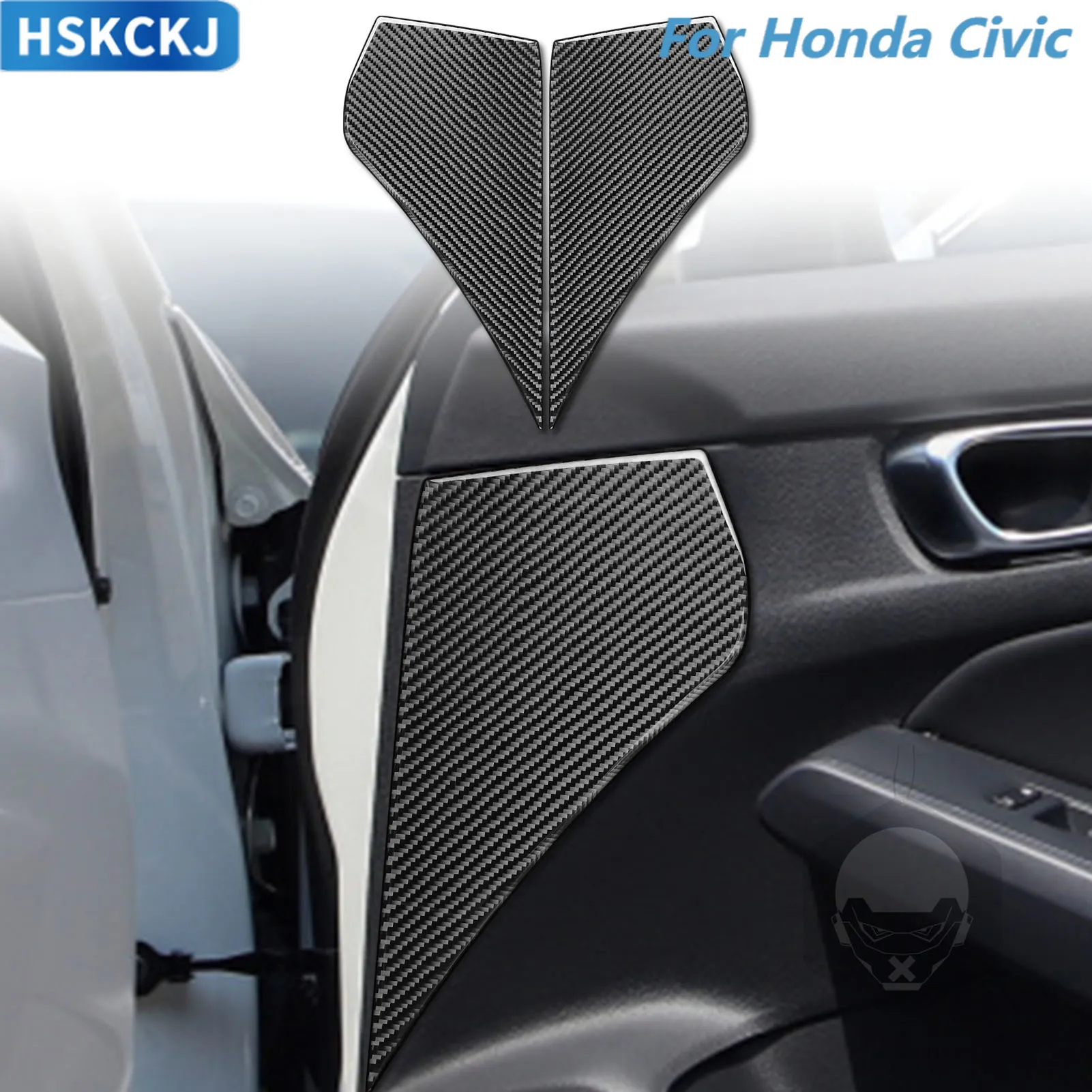 

Suitbale For Honda Civic 2022—2025 Carbon Fiber Car Accessories Front Door Protector Panel Interior Cover Trim Modified Sticker