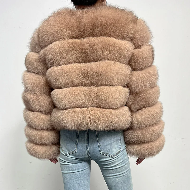 2024  Natural Real Fox Fur Coat Women Winter Warm Luxury Fur Jacket Detachable Long Sleeve Female Vest Furry Coats clothing