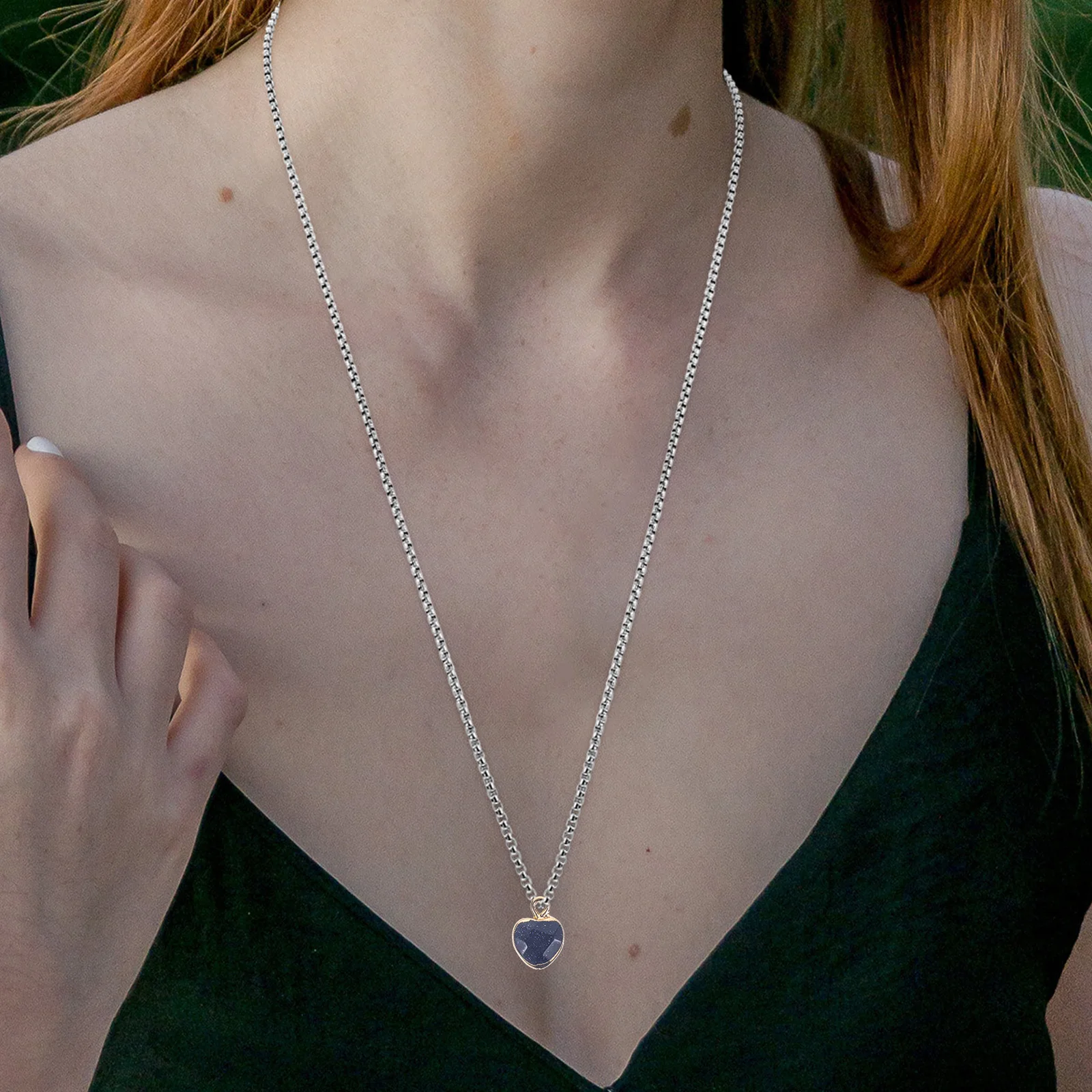 

6pcs Heart Shaped Stone Pendant Charms for Necklace Making DIY Crafts Jewelry Accessories Women Bracelet Decorations