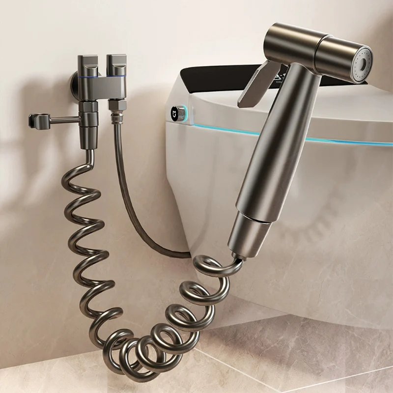 

Пистолет-распылитель Набор пистолетов для чистки унитаза Пружинный шланг Ручной распылитель для унитаза для биде G1/2 Распылительная насадка для душа Адаптер для унитаза в ванной комнате