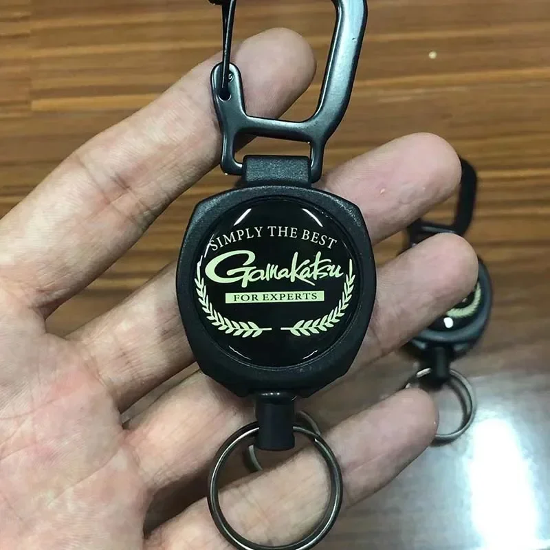 Gamakatsu Retractable Key Chain Reel Badge Holder Fly Fishing Zinger Retractor Quick Release Spring Clip Fishing Accessories