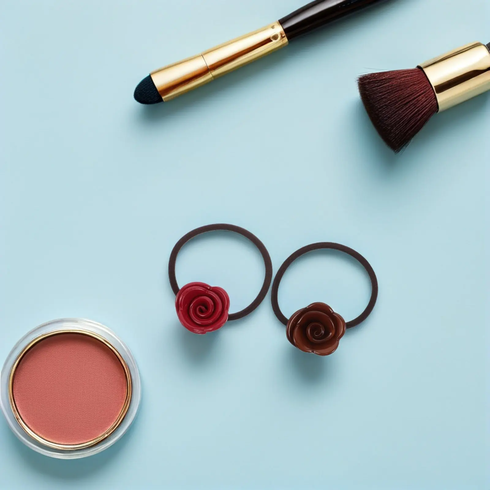 

3Pcs Stylish Flower Hair Ties Rose Inspired Elastic Bands for Women Secure Comfortable Ponytail Holders for Sports Work Travel