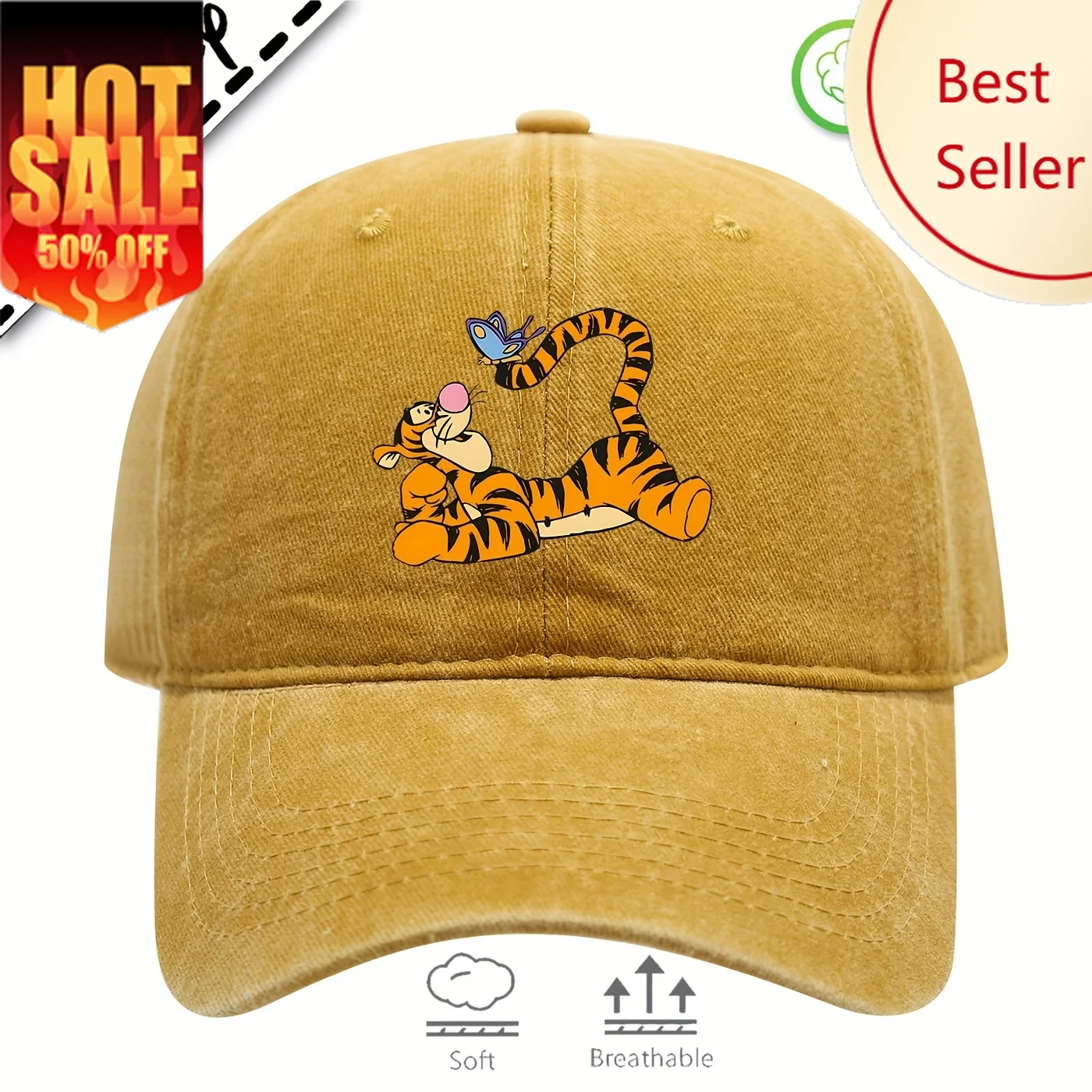 

Tigger Winnie The Pooh Hats Disney Cartoon Man Woman Baseball Cap Decorations Party Holiday Gifts Caps Fashion Sunhat