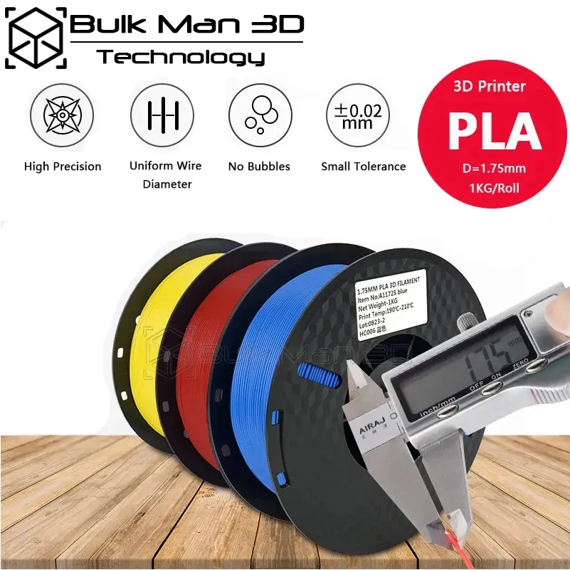 3D Printer PLA Filament 1.75mm 1KG High Quality Toughness 3D Printing Wire Material Standard 1Roll/KG