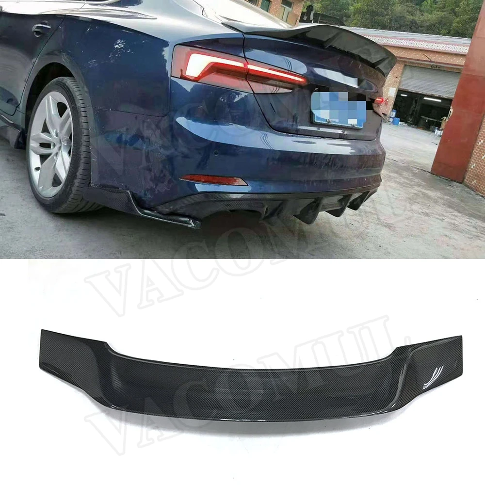 

VACOMUL Carbon Fiber Car Rear Trunk Spoiler Boot Duck Wings for Audi A5 S5 RS5 Sedan 4 Door 2017 2018 2019 R style