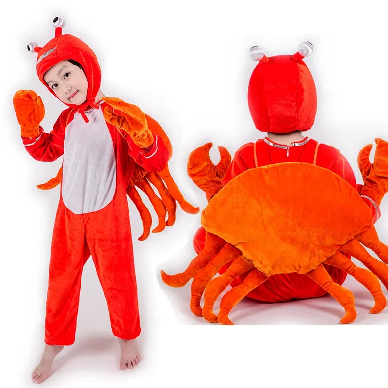 Halloween Kids Animal Performance Costume Crab Dolphin Shrimp Pengium Costume Adult Cosplay Clothing Animal Costumes Jumpsuit