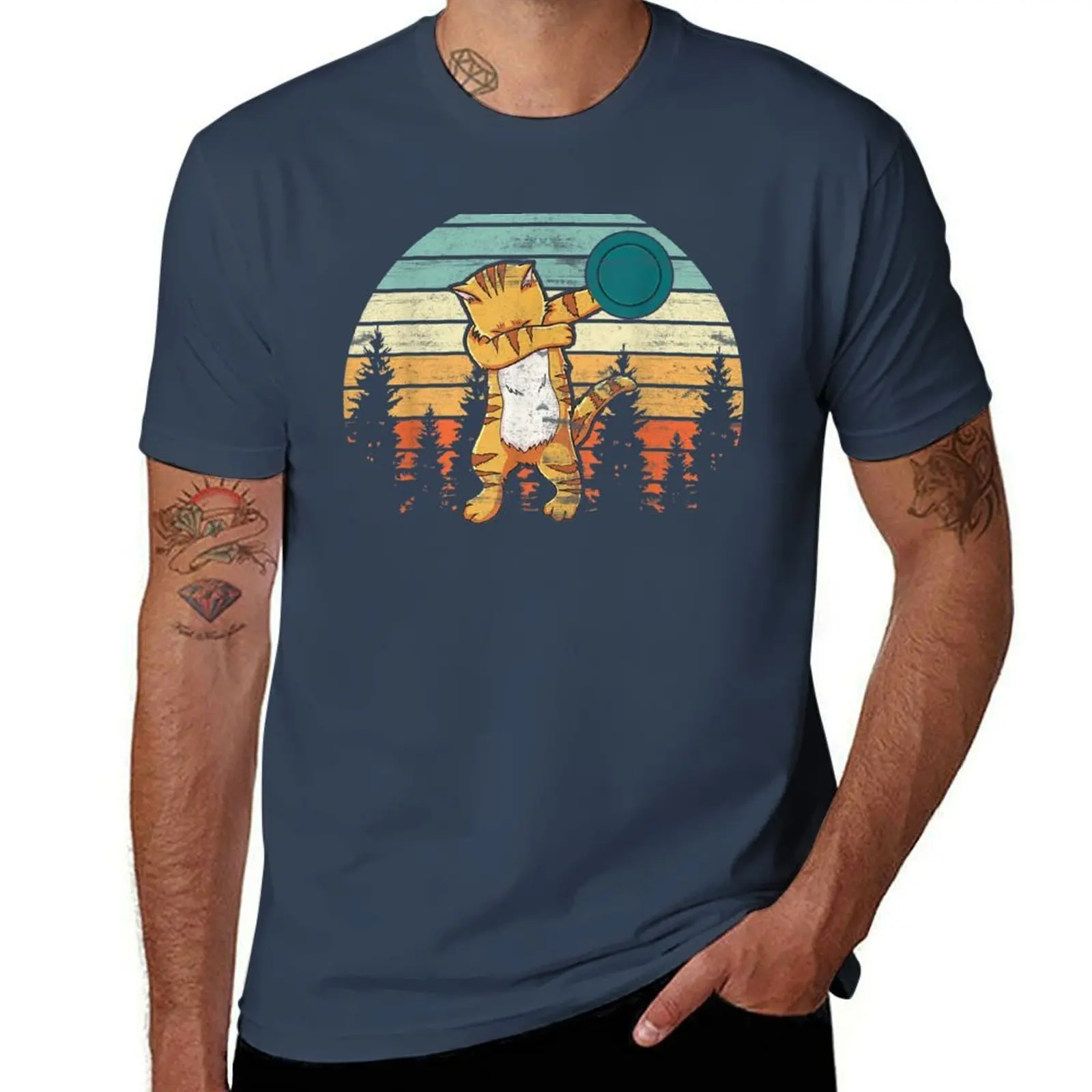 Golf Disc Dad Disc Cat For Gift Cat Funny Player Golf T-Shirt UV Sun Protection Tee Shirt