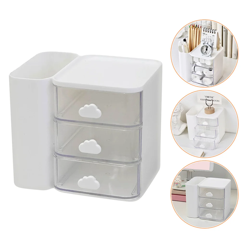 Storage Box Holder Shelves Bins Office Case Plastic Desk Organizer Practical Desktop Drawer Style Makeup