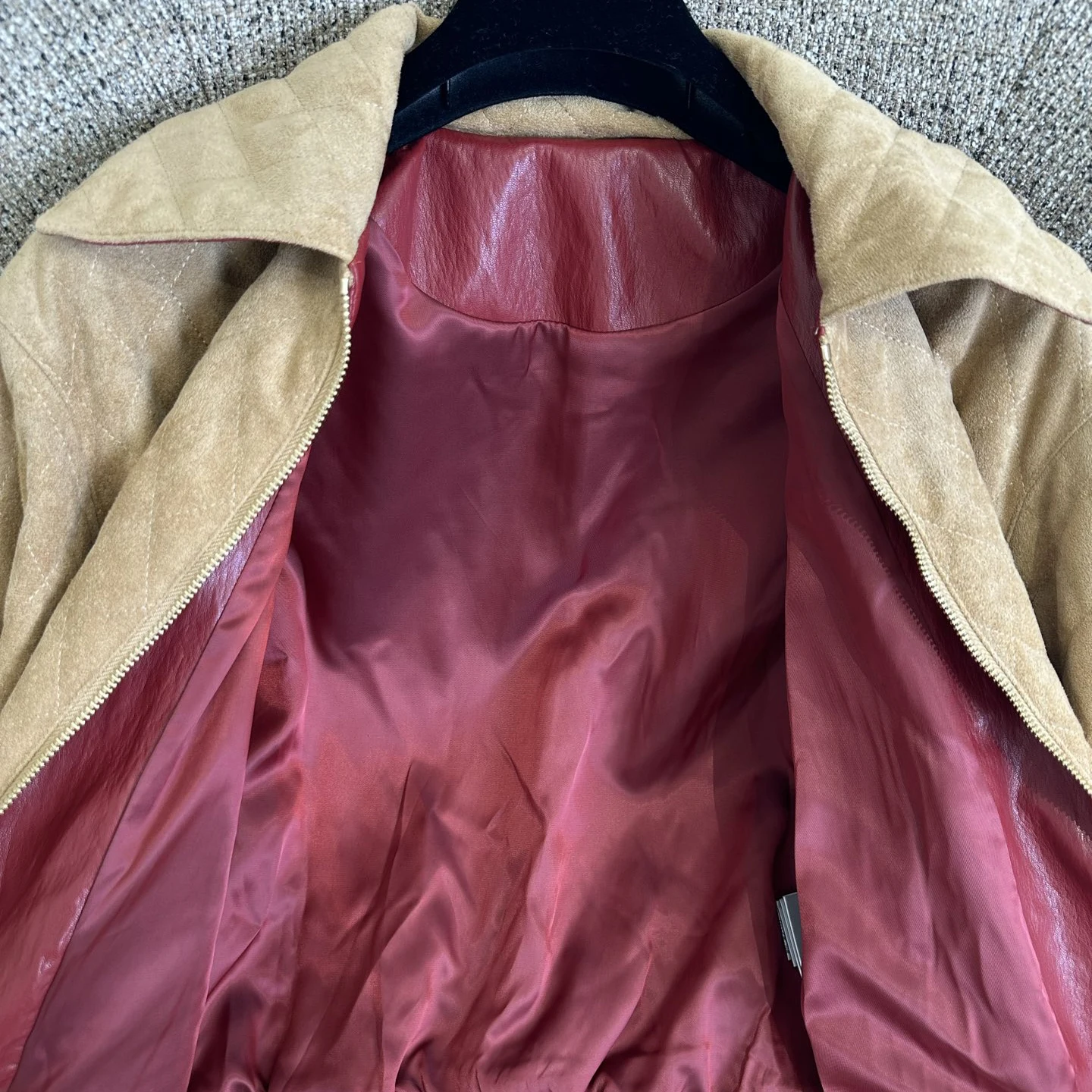 2026 spring and autumn new retro lapel zipper short coat women's loose and thin leather jacket brown temperament coat