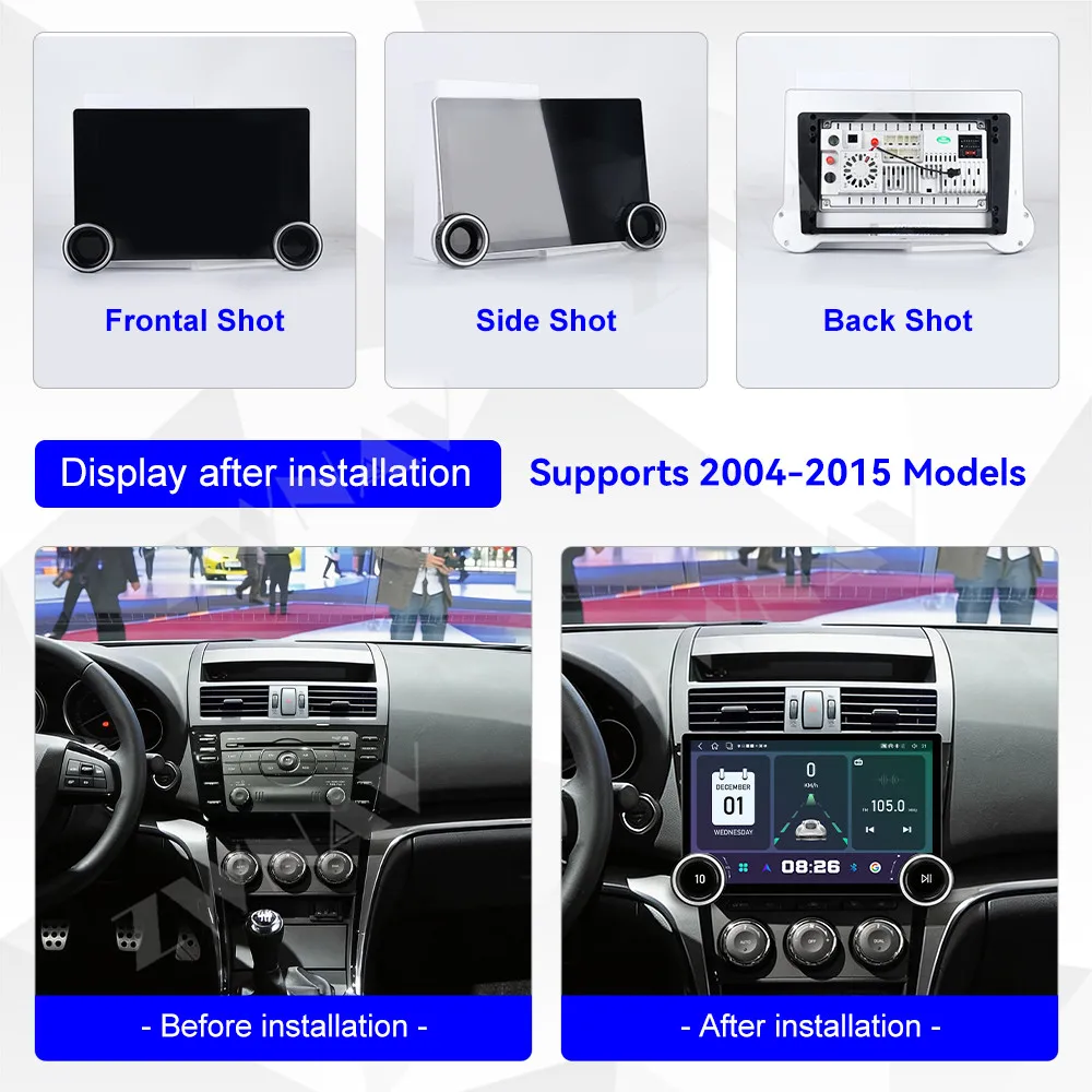11.5 inch Touch HD Screen Android 15 For Mazda 6 2004-2015 Multimedia Player Stereo GPS Navigation Auto Radio Heat Unit Auto