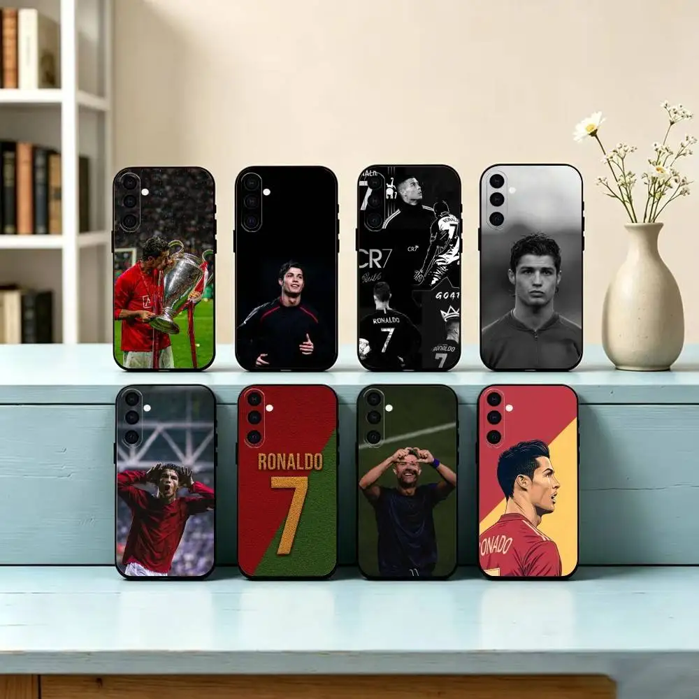 

Football R-RoNalDo-ES CR7 Phone Case Black Silicone Soft For Samsung Galaxy A73,A72,A71,A70,A53,A52,A51