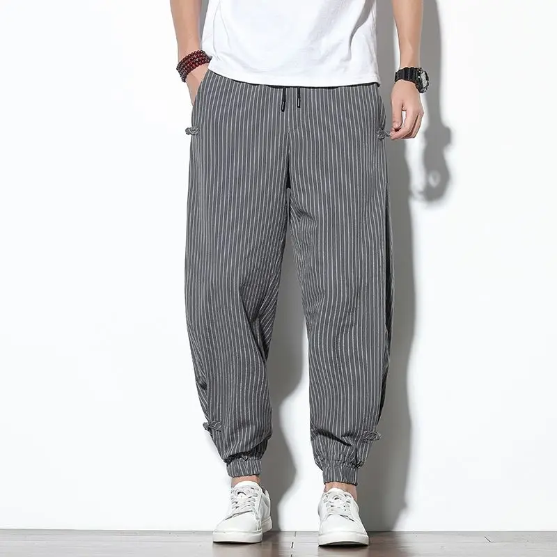 Cotton and Linen Button-up Casual Pants Plus Size Harlan Pants Leggings