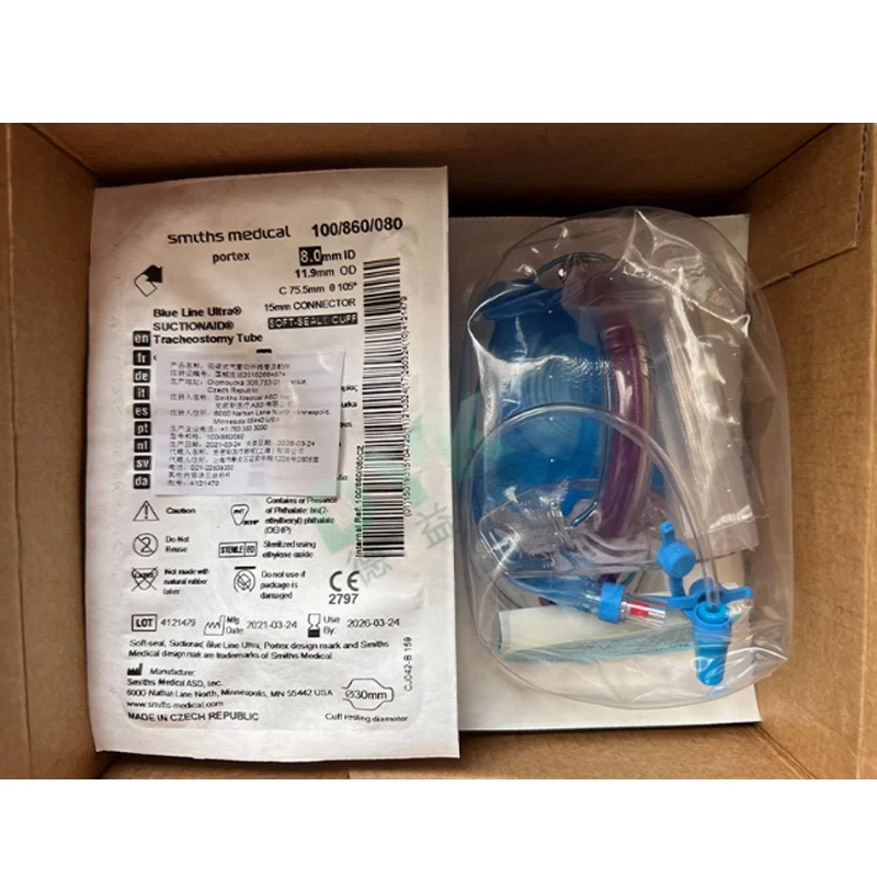 Blue Line UltraR Tracheostomy Tube kit 100/800/070 100/800/075 100/800/080 Tracheotomy intubation