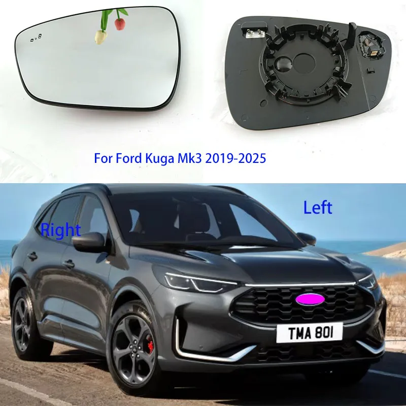 For Ford Kuga Mk3 2019-2025 Left & Right Side MirrorHeated Blind Spot Detection Mirror Glass OE 2516977 2461439 182201560500