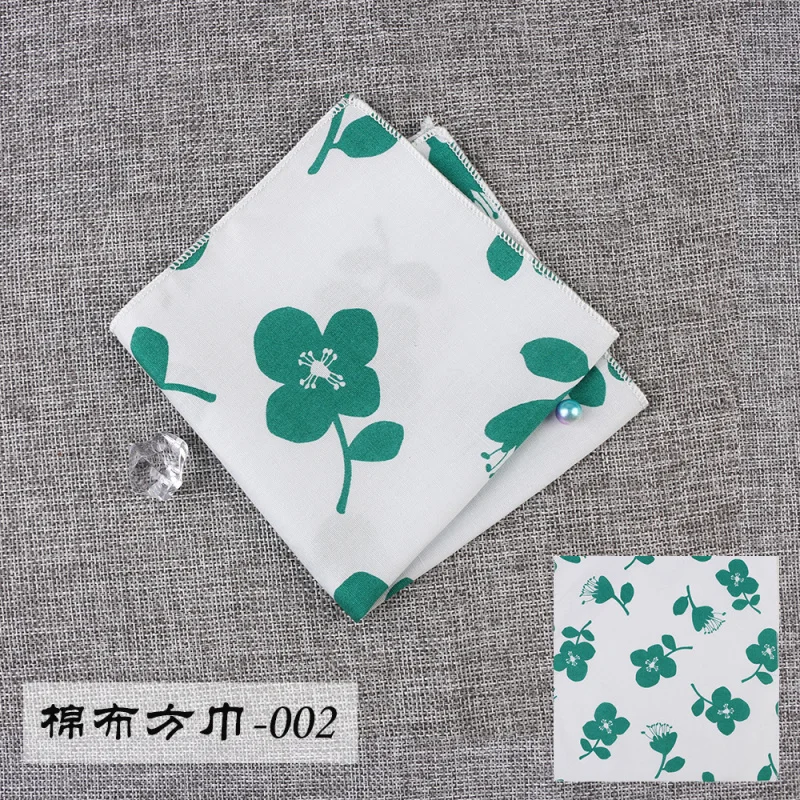 남성용 꽃 무늬 코튼 포켓 스퀘어 손수건 트렌디 한 정장 공식 액세서리 스퀘어 스카프 캐주얼 패션