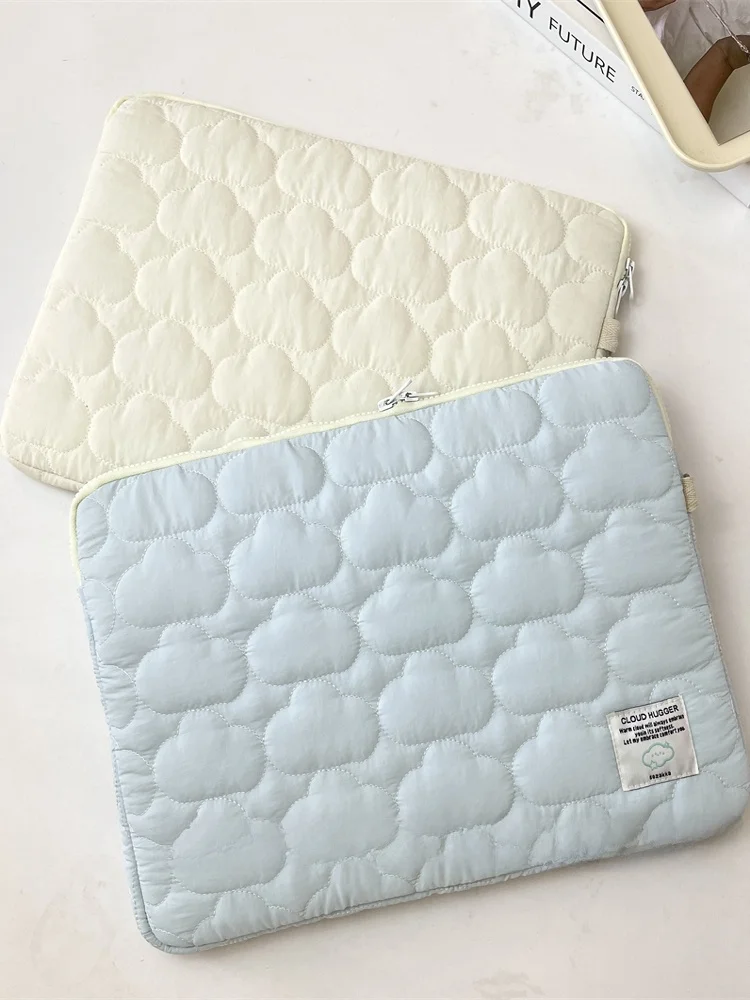 SOZAKKA – sac plus mignon pour tablette iPad, petit lapin nuage brodé, sac de rangement pour ordinateur portable 3/4 pouces, accessoires numériques