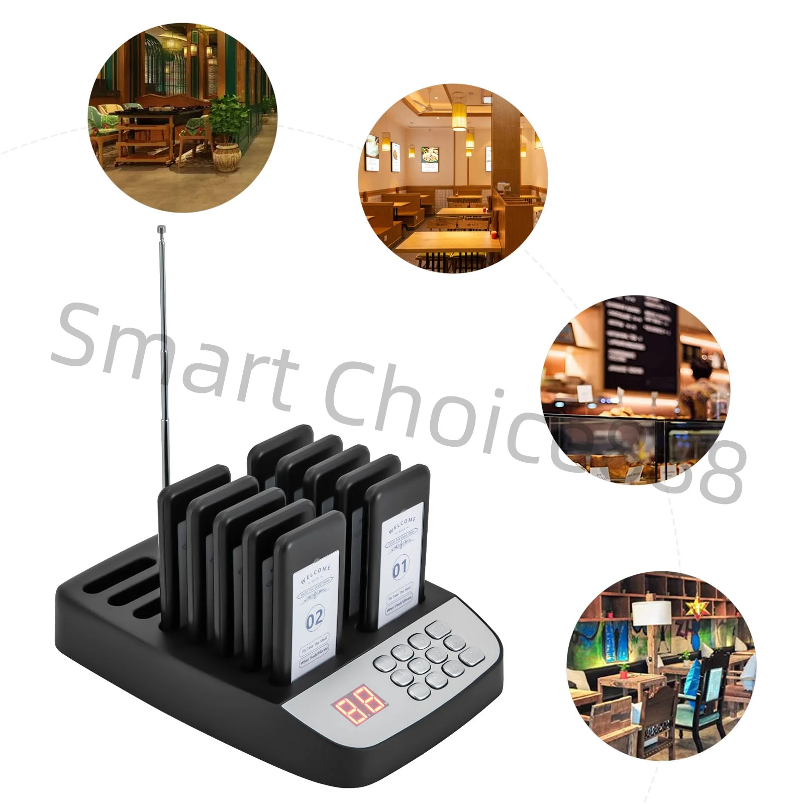 Sistema cercapersone ristorante Wirelesslink Sistema di chiamata wireless con pannello touch per sistema cercapersone coda ospiti ristorante caffetteria