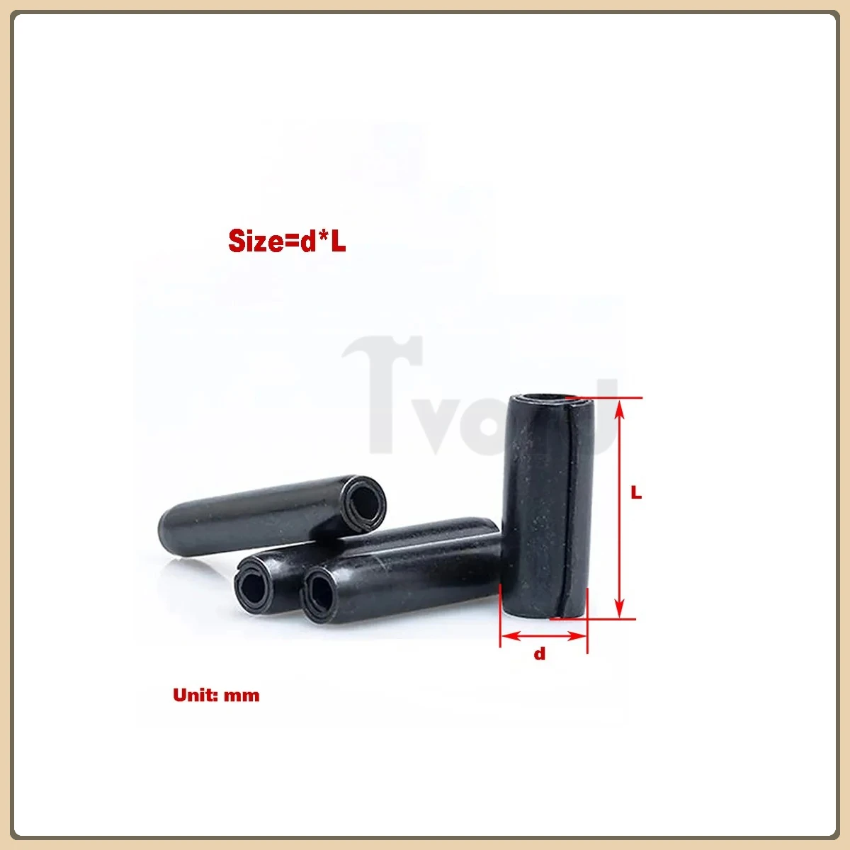 Standard Rolled Elastic Cylindrical Pin / 65 Manganese Steel Quenched And Galvanized M5-M16
