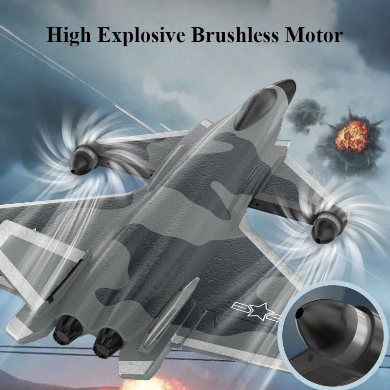 RC Aircraft 6 Channels Dual Brushless Motors Drone Toys Vertical Silo Fighter Jet Fixed Wing Foam Glider Boy's Gift Toy Airplane