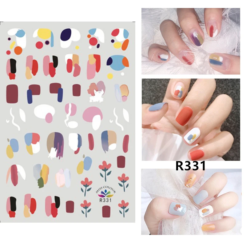 Trendy decoratie Uniek ontwerp Aquarel nagelstickers voor de zomer Nail Art Must-have Stijlvolle bloem Prachtig vloekvrij Levendig