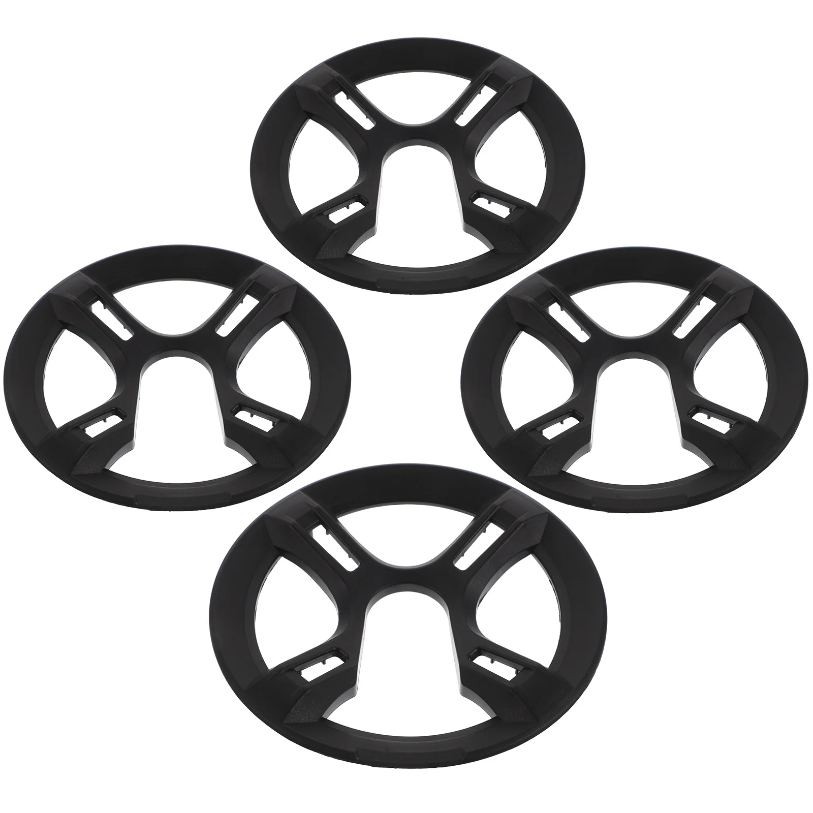 

4Pcs Bicycle Sprocket Protective Cover 4-Hole Black Square Durable Chainring Shield Easy to Install for Various Bicycles