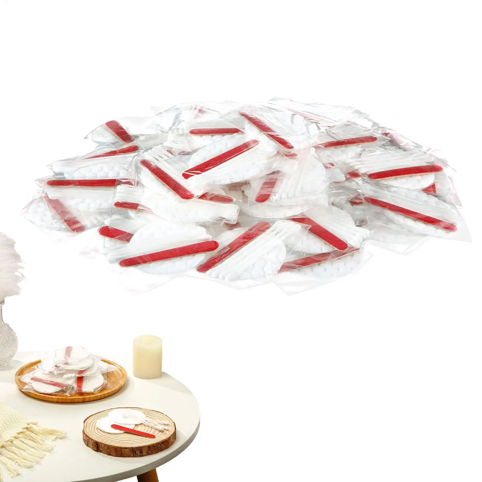 호텔 세면도구 세트, 개별 포장된 메이크업 세면도구 키트 (여행용 면봉, 화장솜, 네일 파일 포함)