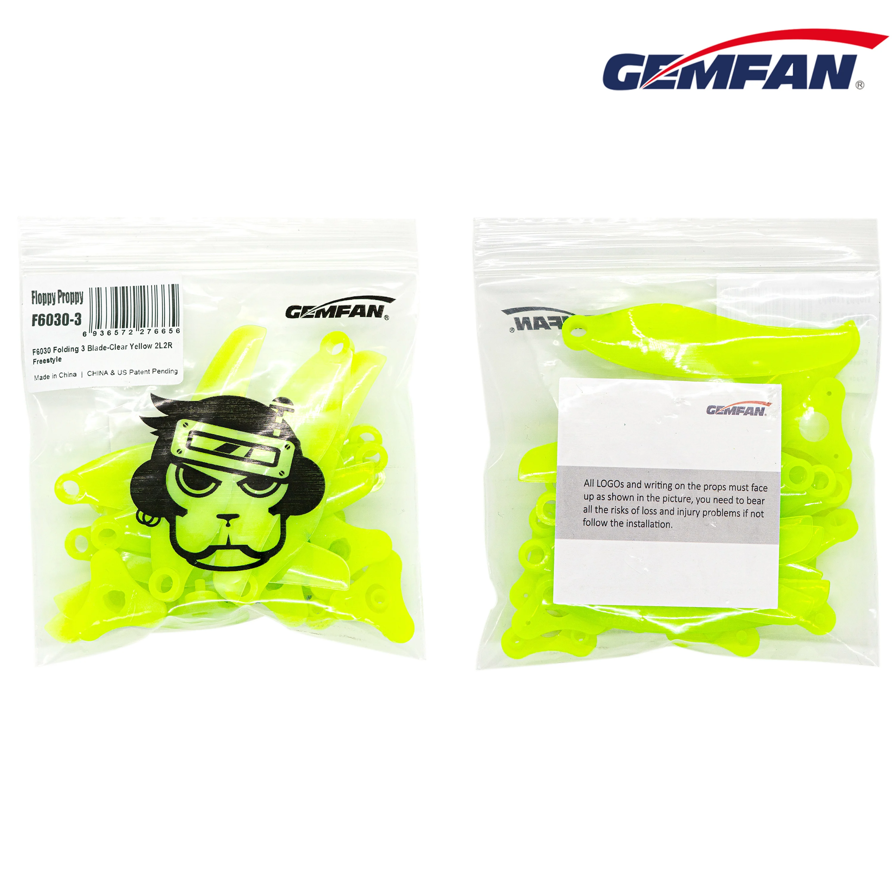 12pairs gemfan floppy proppy 6030-3 3-blade long range t montagem dobrável hélice para rc fpv racing drones peças diy