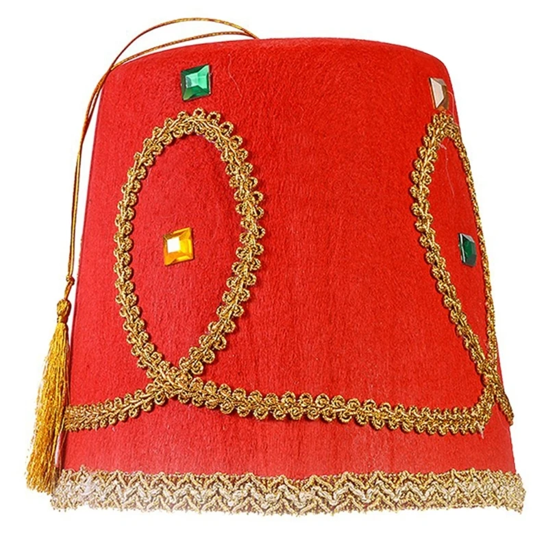 Stylish Fez Hat Versatile Turkish and Moroccan Fashion Statement Tarboosh Turkish Headwear for Various Occasions F3MD