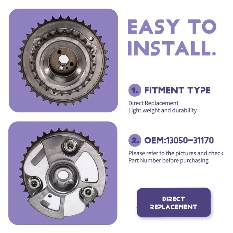 منظم مرحلة عمود الحدبات VVT Gear موثوق به لسيارة Toyota Estima Harrier هايلاندر لكزس Rx450h 2AZFE 3.5L 13050-31170 1305031170