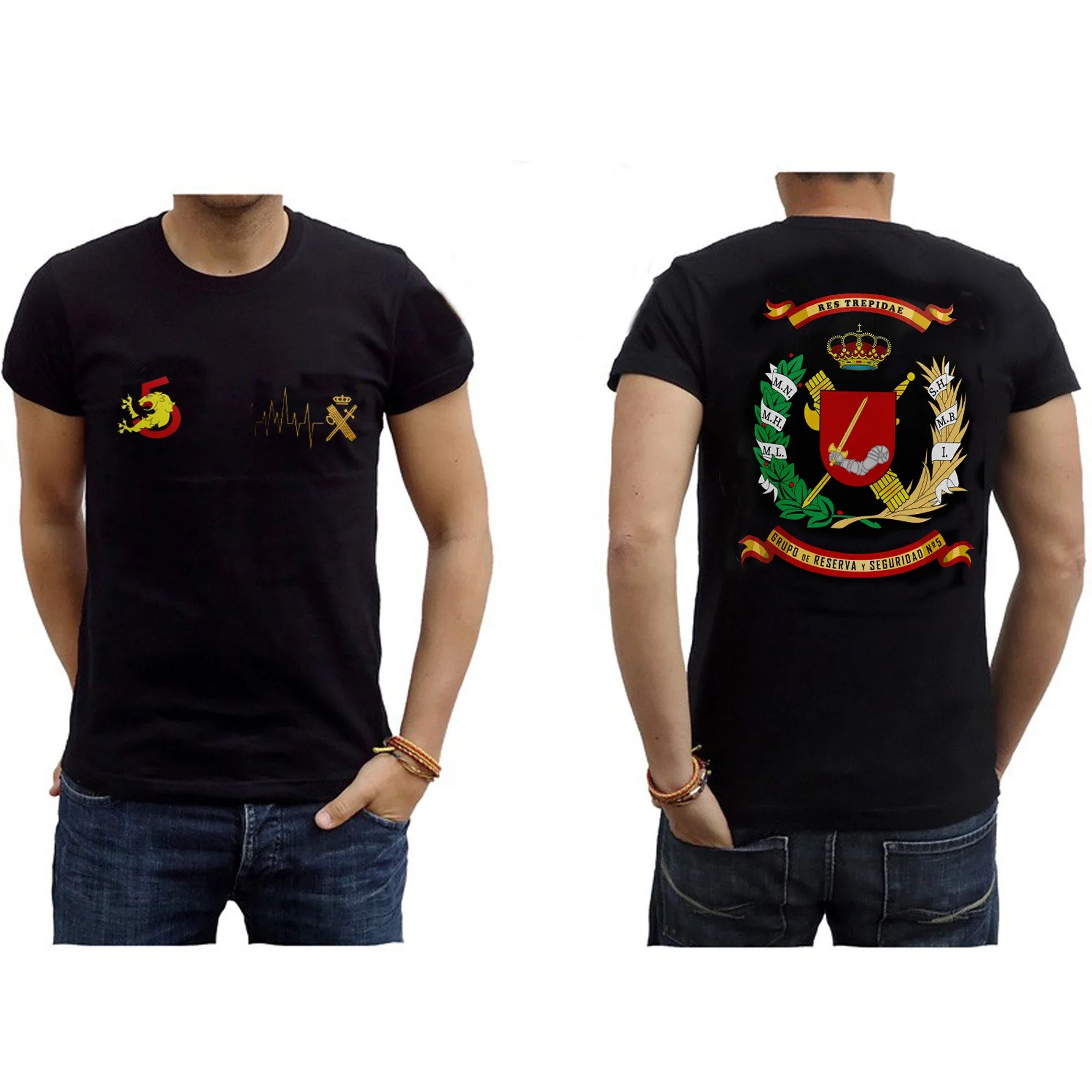 Reserva Y Seguridad, Camiseta G.R.S 5 Grupo Guardia Civil Española. 100% Algodón, De Alta Calidad, Casual Top