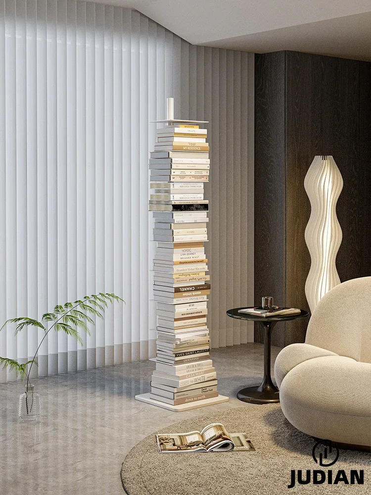 Hxl Invisible Shelves -Style Rotating Floor-Standing Storage Aromatherapy Shelf Small Bookcase